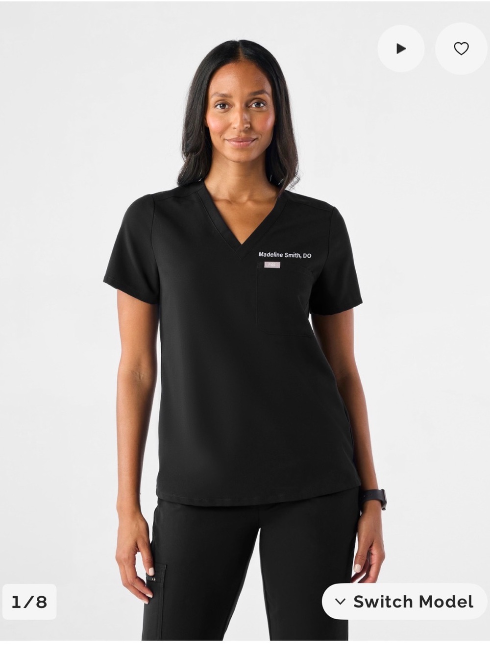 FIGS Women’s Catarina Scrub Top - Black